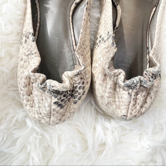 TORY BURCH Reva Ballet Flat Snakeskin Print Size 8.5 - Picture 6 of 6